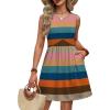 image:imageWIHOLL Dresses for Women 2026 Summer Casual Babydoll Crewneck Short Dress Spring Sleeveless Sundress with PocketsColorful Stripe