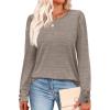 image:imageWIHOLL Long Sleeve Shirts for Women Buttons Cuff Tunic Tops Casual Fall Lightweight Sweaters Fashion 2025Alight Coffee