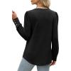 image:imageWIHOLL Long Sleeve Shirts for Women Buttons Cuff Tunic Tops Casual Fall Lightweight Sweaters Fashion 2025Bblack