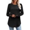 image:imageWIHOLL Long Sleeve Shirts for Women Buttons Cuff Tunic Tops Casual Fall Lightweight Sweaters Fashion 2025Bblack