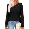 image:imageWIHOLL Long Sleeve Shirts for Women Buttons Cuff Tunic Tops Casual Fall Lightweight Sweaters Fashion 2025Bblack