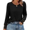 image:imageWIHOLL Long Sleeve Shirts for Women Buttons Cuff Tunic Tops Casual Fall Lightweight Sweaters Fashion 2025Bblack