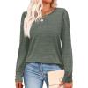 image:imageWIHOLL Long Sleeve Shirts for Women Buttons Cuff Tunic Tops Casual Fall Lightweight Sweaters Fashion 2025Green