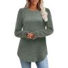 image:imageWIHOLL Long Sleeve Shirts for Women Buttons Cuff Tunic Tops Casual Fall Lightweight Sweaters Fashion 2025Green