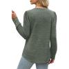 image:imageWIHOLL Long Sleeve Shirts for Women Buttons Cuff Tunic Tops Casual Fall Lightweight Sweaters Fashion 2025Green