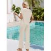 image:imageWIHOLL Two Piece Sets for Women Summer Spring Outfits Travel Cruise Resort Wear 2026 Beach Vacation Wide Leg Pants SetBeige