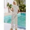 image:imageWIHOLL Two Piece Sets for Women Summer Spring Outfits Travel Cruise Resort Wear 2026 Beach Vacation Wide Leg Pants SetBeige Black Stripe