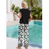 image:imageWIHOLL Two Piece Sets for Women Summer Spring Outfits Travel Cruise Resort Wear 2026 Beach Vacation Wide Leg Pants SetBlack Flower