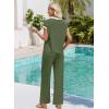 image:imageWIHOLL Two Piece Sets for Women Summer Spring Outfits Travel Cruise Resort Wear 2026 Beach Vacation Wide Leg Pants SetGreen