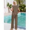 image:imageWIHOLL Two Piece Sets for Women Summer Spring Outfits Travel Cruise Resort Wear 2026 Beach Vacation Wide Leg Pants SetKhaki