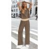 image:imageWIHOLL Two Piece Sets for Women Summer Spring Outfits Travel Cruise Resort Wear 2026 Beach Vacation Wide Leg Pants SetKhaki