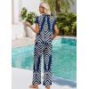 image:imageWIHOLL Two Piece Sets for Women Summer Spring Outfits Travel Cruise Resort Wear 2026 Beach Vacation Wide Leg Pants SetNavy Print