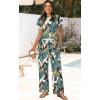 image:imageWIHOLL Two Piece Sets for Women Summer Spring Outfits Travel Cruise Resort Wear 2026 Beach Vacation Wide Leg Pants SetTropical Leaf Pattern