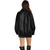 image:imageWIHOLL Womens Leather Jackets Faux Suede Oversized Fall Motorcycle Coats Fashion Winter Outfits Clothes Y2k TopsBlack