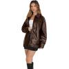 image:imageWIHOLL Womens Leather Jackets Faux Suede Oversized Fall Motorcycle Coats Fashion Winter Outfits Clothes Y2k TopsBrown
