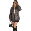 image:imageWIHOLL Womens Leather Jackets Faux Suede Oversized Fall Motorcycle Coats Fashion Winter Outfits Clothes Y2k TopsGrey