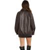 image:imageWIHOLL Womens Leather Jackets Faux Suede Oversized Fall Motorcycle Coats Fashion Winter Outfits Clothes Y2k TopsGrey