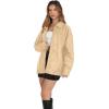 image:imageWIHOLL Womens Leather Jackets Faux Suede Oversized Fall Motorcycle Coats Fashion Winter Outfits Clothes Y2k TopsKhaki