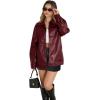 image:imageWIHOLL Womens Leather Jackets Faux Suede Oversized Fall Motorcycle Coats Fashion Winter Outfits Clothes Y2k TopsRed