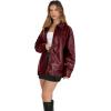 image:imageWIHOLL Womens Leather Jackets Faux Suede Oversized Fall Motorcycle Coats Fashion Winter Outfits Clothes Y2k TopsRed