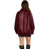 image:imageWIHOLL Womens Leather Jackets Faux Suede Oversized Fall Motorcycle Coats Fashion Winter Outfits Clothes Y2k TopsRed