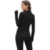 image:imageWIHOLL Womens Polo Shirts Long Sleeve Business Casual Tops Collared V Neck Ribbed Knit Sweater Slim Fit BlousesBlack