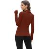 image:imageWIHOLL Womens Polo Shirts Long Sleeve Business Casual Tops Collared V Neck Ribbed Knit Sweater Slim Fit BlousesBurgundy