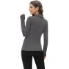 image:imageWIHOLL Womens Polo Shirts Long Sleeve Business Casual Tops Collared V Neck Ribbed Knit Sweater Slim Fit BlousesDark Gray