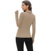 image:imageWIHOLL Womens Polo Shirts Long Sleeve Business Casual Tops Collared V Neck Ribbed Knit Sweater Slim Fit BlousesKhaki