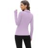 image:imageWIHOLL Womens Polo Shirts Long Sleeve Business Casual Tops Collared V Neck Ribbed Knit Sweater Slim Fit BlousesLilac