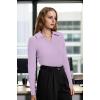 image:imageWIHOLL Womens Polo Shirts Long Sleeve Business Casual Tops Collared V Neck Ribbed Knit Sweater Slim Fit BlousesLilac