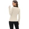image:imageWIHOLL Womens Polo Shirts Long Sleeve Business Casual Tops Collared V Neck Ribbed Knit Sweater Slim Fit BlousesZapricotchocolate Brown