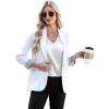 image:imageWIHOLL Womens Satin Summer Tops Cap Short Sleeve Blouses V Neck Shirts Business Casual Outfits Fashion Clothing 2026All White
