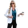 image:imageWIHOLL Womens Satin Summer Tops Cap Short Sleeve Blouses V Neck Shirts Business Casual Outfits Fashion Clothing 2026Peacock Blue