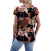 image:imageWIHOLL Womens Satin Summer Tops Cap Short Sleeve Blouses V Neck Shirts Business Casual Outfits Fashion Clothing 2026Printed Begonia