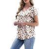 image:imageWIHOLL Womens Satin Summer Tops Cap Short Sleeve Blouses V Neck Shirts Business Casual Outfits Fashion Clothing 2026Printed Ink Dot