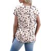 image:imageWIHOLL Womens Satin Summer Tops Cap Short Sleeve Blouses V Neck Shirts Business Casual Outfits Fashion Clothing 2026Printed Ink Dot