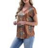 image:imageWIHOLL Womens Satin Summer Tops Cap Short Sleeve Blouses V Neck Shirts Business Casual Outfits Fashion Clothing 2026Red Boho