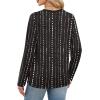 image:imageWIHOLL Womens Striped Long Sleeve Shirts Spring Outfits 2026 Color Block Tops Fashion Clothing Ribbed Crewneck Tee BlousesEblack