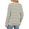 image:imageWIHOLL Womens Striped Long Sleeve Shirts Spring Outfits 2026 Color Block Tops Fashion Clothing Ribbed Crewneck Tee BlousesFapricot Black