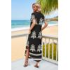 image:imageWIHOLL Womens Summer Short Sleeve Dresses Maxi Dress Vacation Beach Sundresses 2026 with PocketsFloral Black Boho