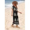 image:imageWIHOLL Womens Summer Short Sleeve Dresses Maxi Dress Vacation Beach Sundresses 2026 with PocketsFloral Black Boho