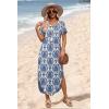 image:imageWIHOLL Womens Summer Short Sleeve Dresses Maxi Dress Vacation Beach Sundresses 2026 with PocketsFloral Blue Boho