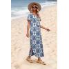 image:imageWIHOLL Womens Summer Short Sleeve Dresses Maxi Dress Vacation Beach Sundresses 2026 with PocketsFloral Blue Boho