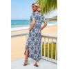 image:imageWIHOLL Womens Summer Short Sleeve Dresses Maxi Dress Vacation Beach Sundresses 2026 with PocketsFloral Blue Boho