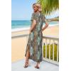image:imageWIHOLL Womens Summer Short Sleeve Dresses Maxi Dress Vacation Beach Sundresses 2026 with PocketsFloral Boho Blue Orange