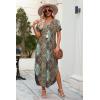 image:imageWIHOLL Womens Summer Short Sleeve Dresses Maxi Dress Vacation Beach Sundresses 2026 with PocketsFloral Boho Blue Orange