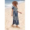image:imageWIHOLL Womens Summer Short Sleeve Dresses Maxi Dress Vacation Beach Sundresses 2026 with PocketsFloral Boho Blue Striped