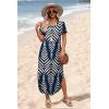 image:imageWIHOLL Womens Summer Short Sleeve Dresses Maxi Dress Vacation Beach Sundresses 2026 with PocketsFloral Boho Blue Striped