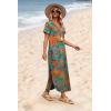 image:imageWIHOLL Womens Summer Short Sleeve Dresses Maxi Dress Vacation Beach Sundresses 2026 with PocketsFloral Coconut Leaves